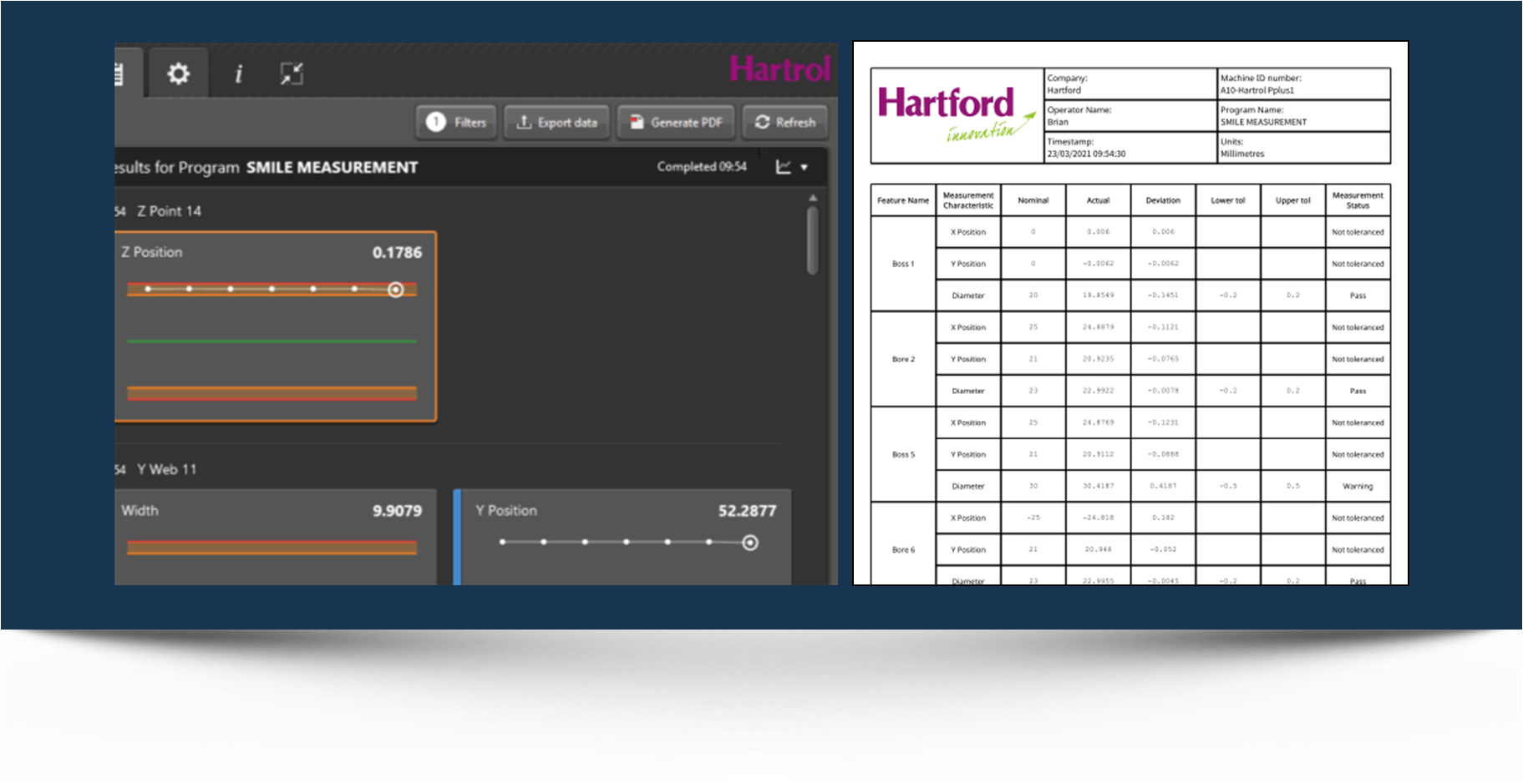 台湾彩神Hartrol Premium系统-工件量测报表输出